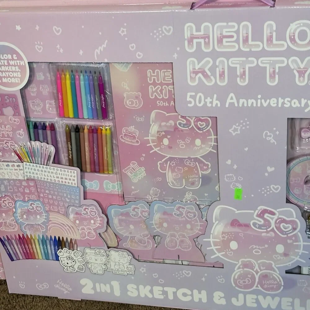 Hello Kitty 50th Anniversary 2 In 1 Sketch & Jewelry Studio Kit Sanrio Craft set